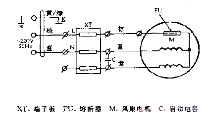 金羚牌风压式换气扇电路图