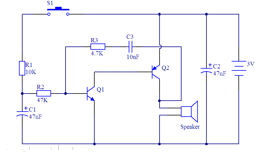 由自激多谐振荡器设计而成的水位报警器的效果图演示_基础硬件电路图